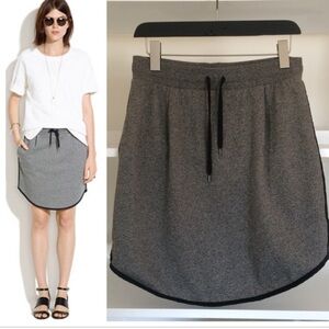 Madewell Gymnasium Sporty Grey Cotton Drawstring waist Lounge Mini Skirt pockets